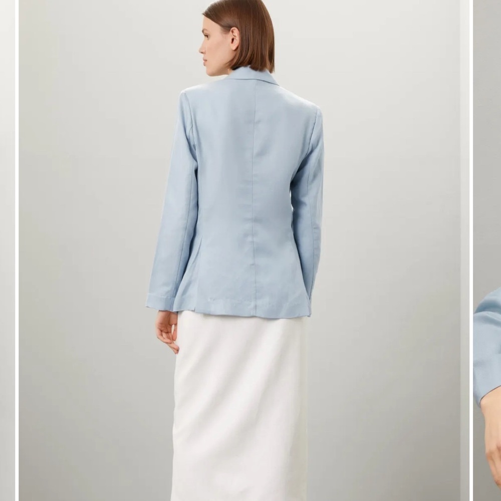 Rosetta Getty Light Blue Double-Breasted Blazer - Picture 3 of 4